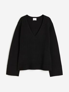H&M Black V-Neck Women's Sweater